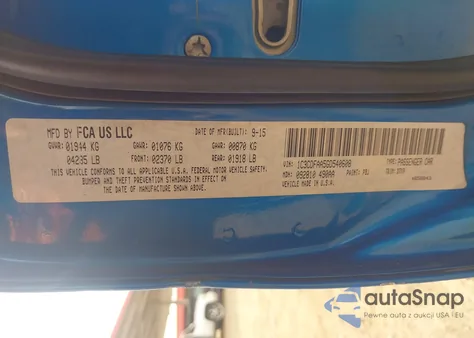 2016 Dodge Dart Se z USA, uszkodzony, nr VIN 1C3CDFAA5GD540608